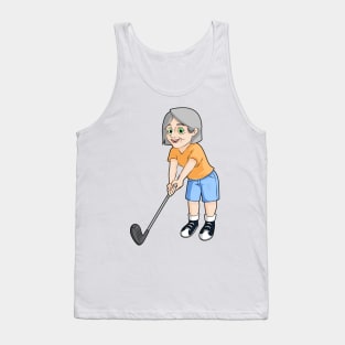 Woman golfing for fitness and fun Tank Top